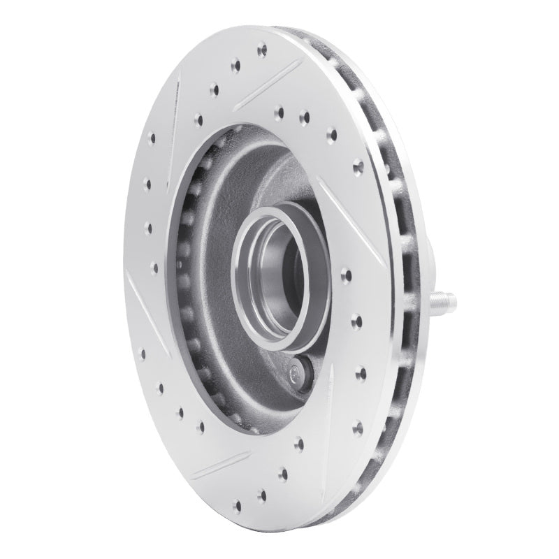 R1 Concepts R1 78-93 Ford Granada Front Right Drilled & Slotted Silver Brake Rotor