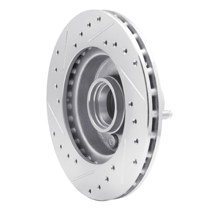 R1 Concepts R1 78-93 Ford Granada Front Right Drilled & Slotted Silver Brake Rotor