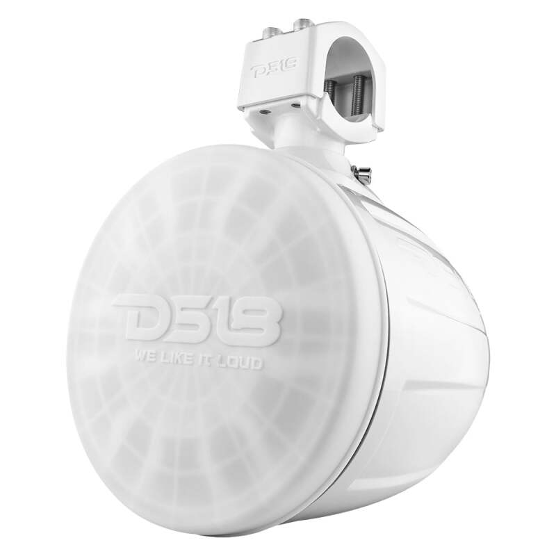 DS18 Compact Pro Towers 8in 250 Watts RMS RGB LED Lights PRO-HY8.4B Included Cover Included White