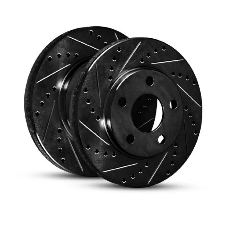 R1 Concepts R1 93-02 Mercedes-Benz Sl600 Front Drilled & Slotted Black Brake Rotor