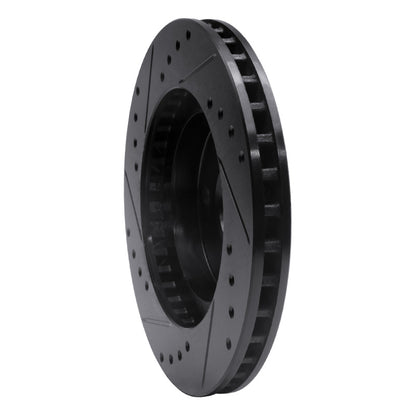 R1 Concepts R1 89-90 Ford Thunderbird Front Right Drilled & Slotted Black Brake Rotor