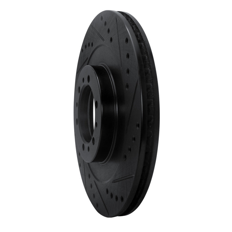 R1 Concepts R1 98-04 Mitsubishi Montero Front Right Drilled & Slotted Black Brake Rotor