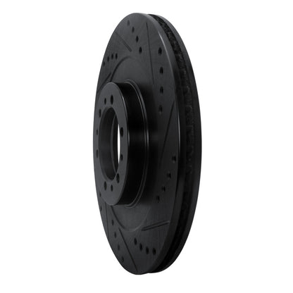R1 Concepts R1 98-04 Mitsubishi Montero Front Right Drilled & Slotted Black Brake Rotor