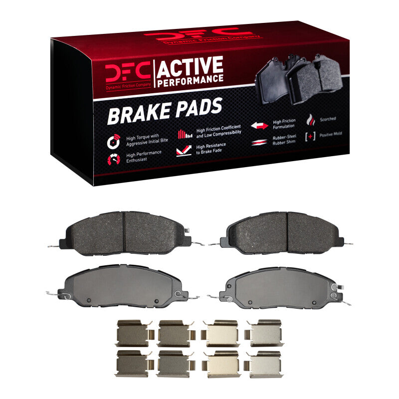 DFC 05-14 Ford Mustang Front Active Performance Pads and Hardware Kit