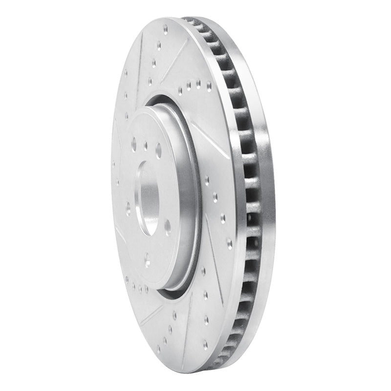 R1 Concepts R1 05-14 Infiniti FX37 Front Left Drilled & Slotted Silver Brake Rotor