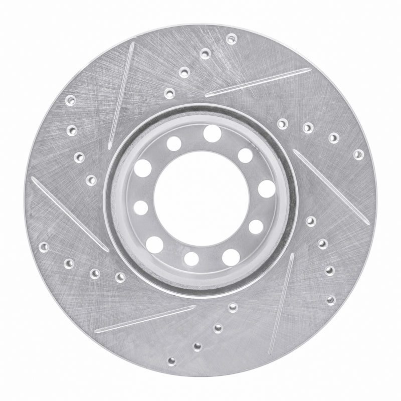 R1 Concepts R1 72-80 Mercedes-Benz 450SL Front Right Drilled & Slotted Silver Brake Rotor