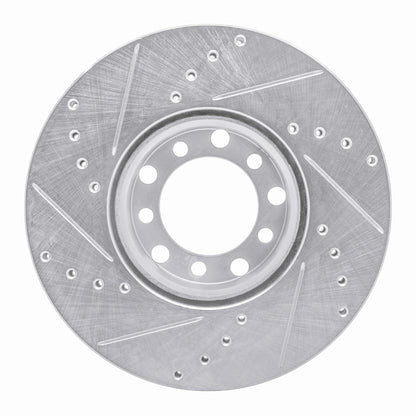 R1 Concepts R1 72-80 Mercedes-Benz 450SL Front Right Drilled & Slotted Silver Brake Rotor