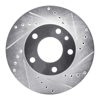 R1 Concepts R1 82-86 BMW 735I Front Right Drilled & Slotted Silver Brake Rotor
