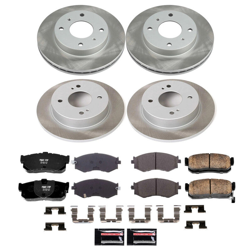 PowerStop Power Stop 91-96 Infiniti G20 Front and Rear Semi-Coated Rotor Kit