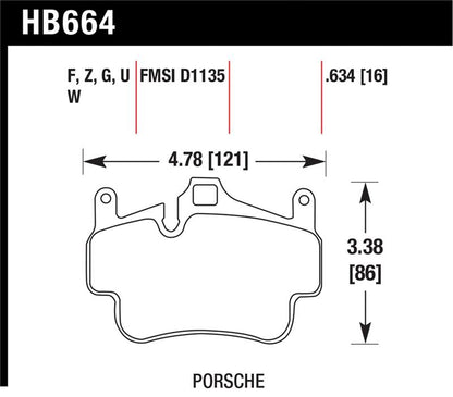 Hawk Performance Hawk 05-08 Porsche 911 Carrera Front & Rear / 08 Boxster / 07-08 Cayman Front HPS Street Brake Pads