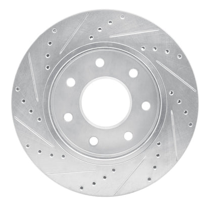 R1 Concepts R1 04-08 Ford F-150 4WD Front Right Drilled & Slotted Silver Brake Rotor