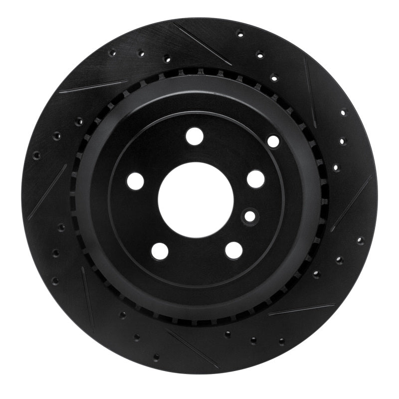 R1 Concepts R1 06-12 Mercedes-Benz GL350 Rear Right Drilled & Slotted Black Brake Rotor