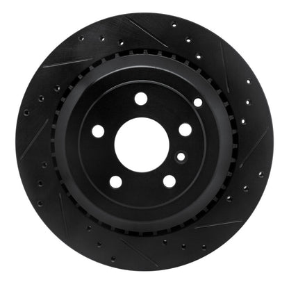R1 Concepts R1 06-12 Mercedes-Benz GL350 Rear Right Drilled & Slotted Black Brake Rotor
