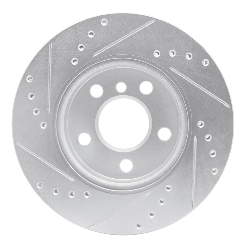 R1 Concepts R1 14-24 Mini Cooper (Excl Clubman) Front Right Drilled & Slotted Silver Brake Rotor