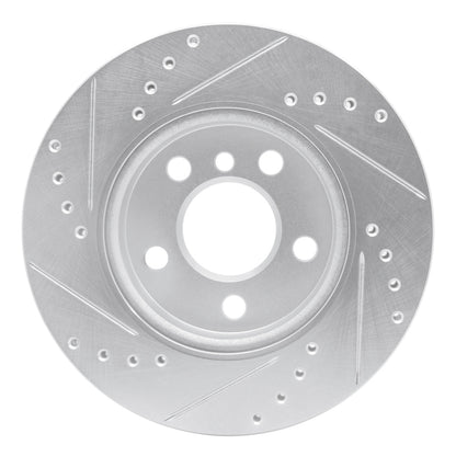 R1 Concepts R1 14-24 Mini Cooper (Excl Clubman) Front Right Drilled & Slotted Silver Brake Rotor