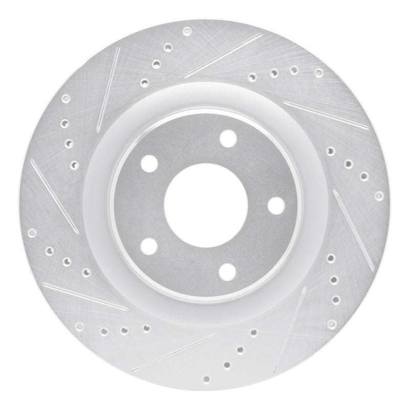 R1 Concepts R1 05-13 Cadillac XLR Front Left Drilled & Slotted Silver Brake Rotor