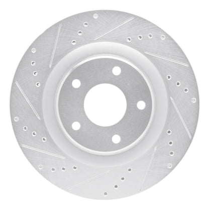 R1 Concepts R1 05-13 Cadillac XLR Front Left Drilled & Slotted Silver Brake Rotor
