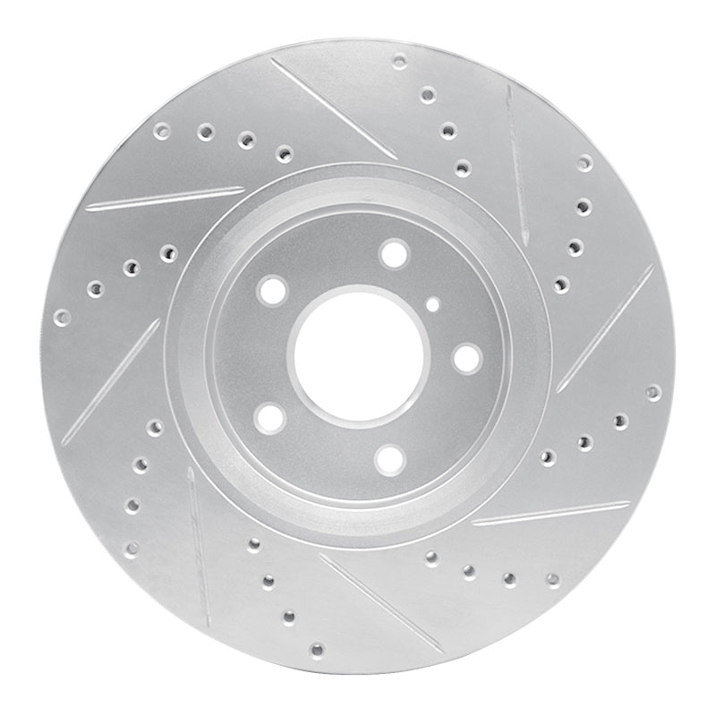 R1 Concepts R1 05-14 Infiniti FX37 Front Left Drilled & Slotted Silver Brake Rotor