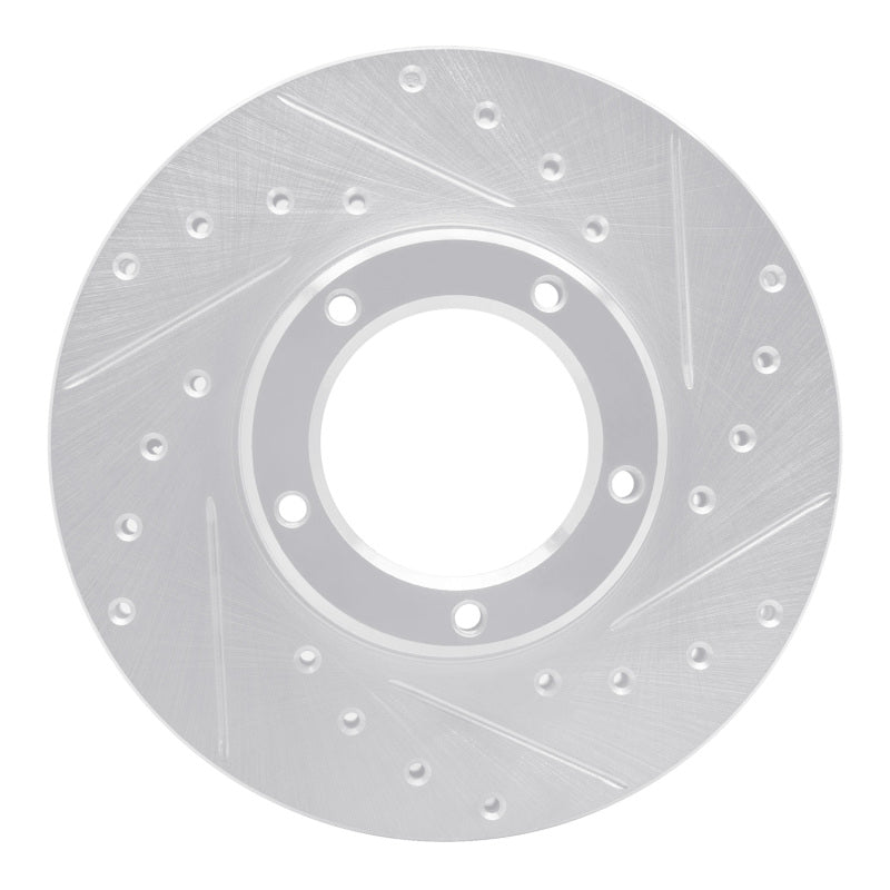 R1 Concepts R1 85-92 Toyota Pickup Front Right Drilled & Slotted Silver Brake Rotor