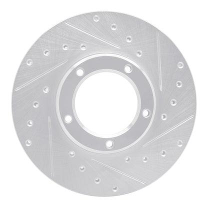R1 Concepts R1 85-92 Toyota Pickup Front Right Drilled & Slotted Silver Brake Rotor