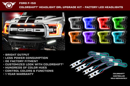 ORACLE Lighting Oracle 15-17 Ford F-150 Headlight DRL Upgrade Kit - ColorSHIFT w/o Controller