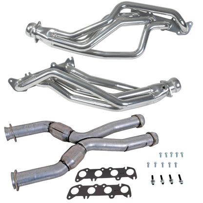 BBK 86-04 Ford Mustang Coyote Swap 1-3/4in Headers w/High Flow Catted X-Pipe (Silver Ceramic)