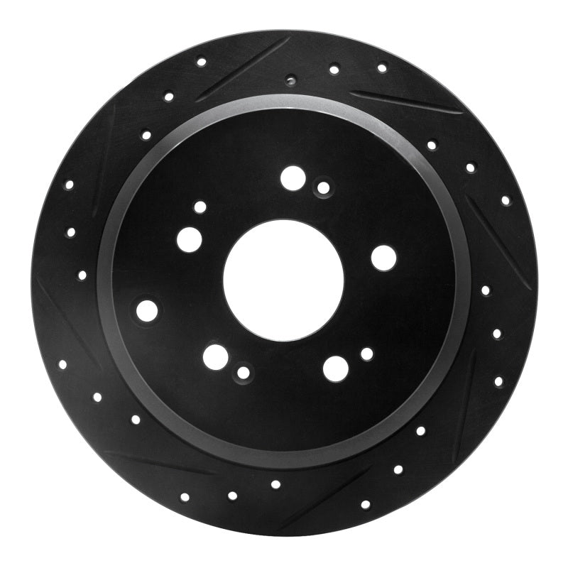R1 Concepts R1 05-10 Honda Odyssey Rear Left Drilled & Slotted Black Brake Rotor