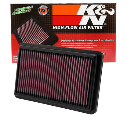K&N Engineering K&N Replacement Air Filter 10.188in O/S Length x 6.375in O/S Width x 1.063in H for 12 Honda Civic Si