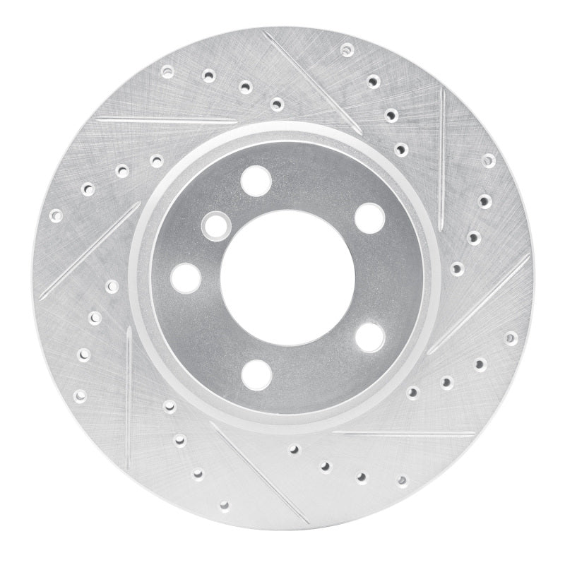 R1 Concepts R1 11-16 Mini Cooper Countryman Front Right Drilled & Slotted Silver Brake Rotor