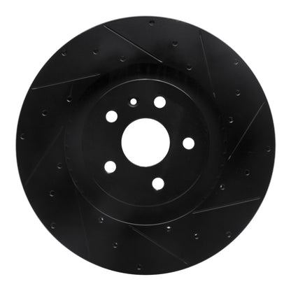 R1 Concepts R1 2009-2015 Cadillac CTS Front Right Drilled & Slotted Black Brake Rotor