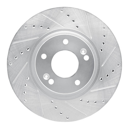 R1 Concepts R1 04-11 Hyundai AZERA Front Right Drilled & Slotted Silver Brake Rotor