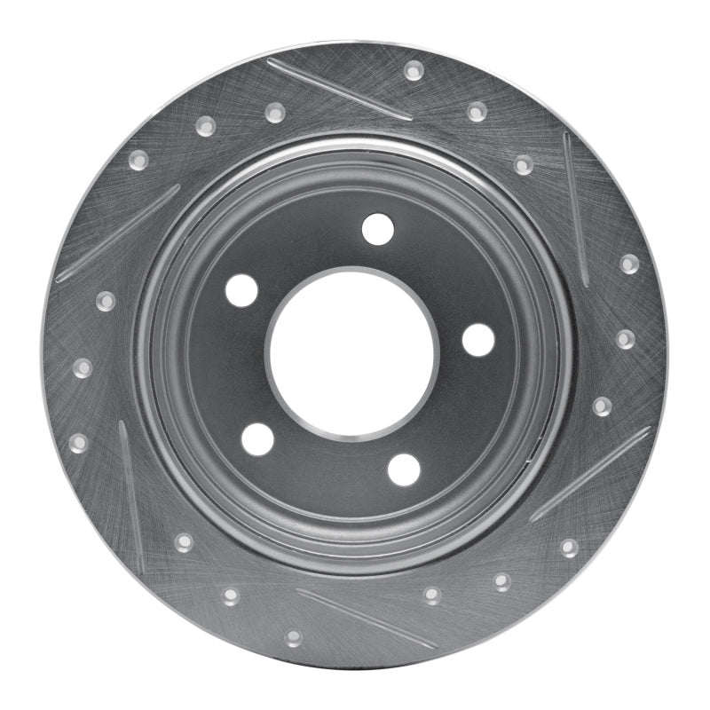 R1 Concepts R1 93-04 Chrysler 300M Rear Left Drilled & Slotted Silver Brake Rotor