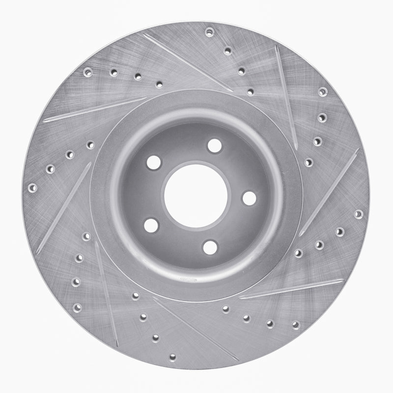 R1 Concepts R1 14-19 Ford Focus Front Left Drilled & Slotted Silver Brake Rotor