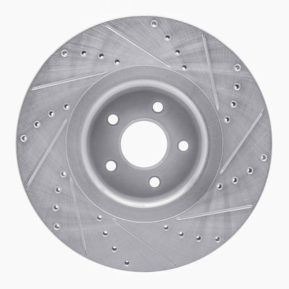R1 Concepts R1 14-19 Ford Focus Front Left Drilled & Slotted Silver Brake Rotor