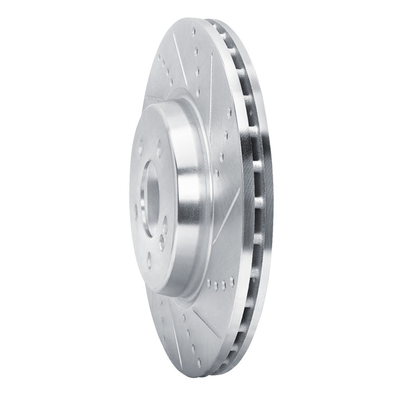 R1 Concepts R1 16-23 Mercedes-Benz GLC43 AMG Rear Right Drilled & Slotted Silver Brake Rotor