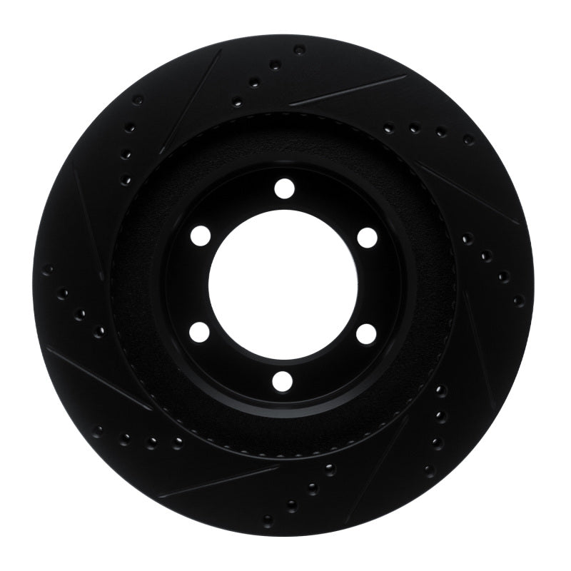 R1 Concepts R1 03-09 Lexus GX470 Front Right Drilled & Slotted Black Brake Rotor