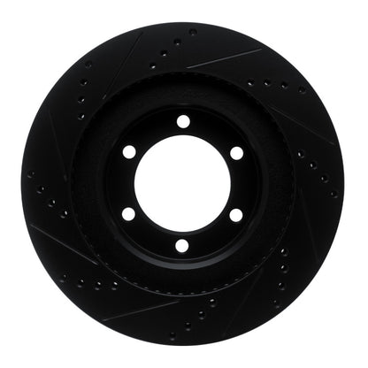 R1 Concepts R1 03-09 Lexus GX470 Front Right Drilled & Slotted Black Brake Rotor