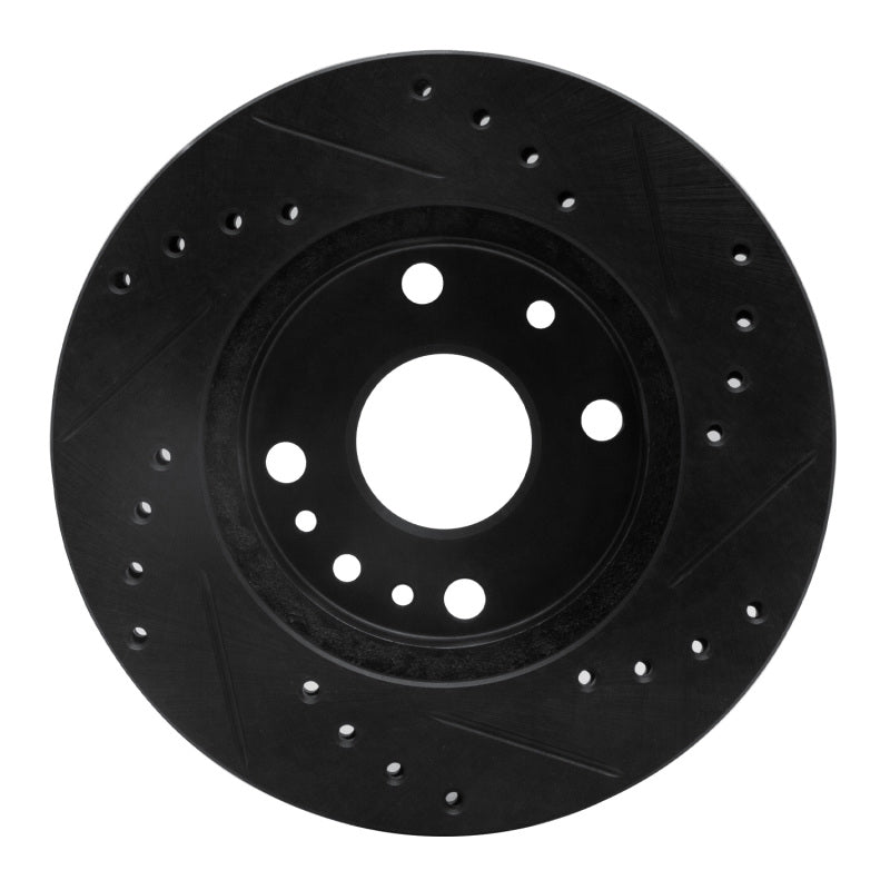 R1 Concepts R1 94-02 Ford ASPIRE Front Left Drilled & Slotted Black Brake Rotor