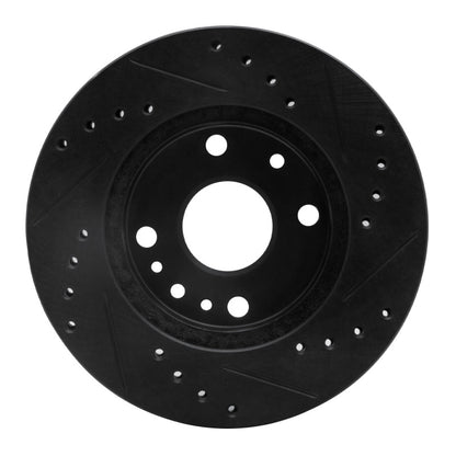R1 Concepts R1 94-02 Ford ASPIRE Front Left Drilled & Slotted Black Brake Rotor