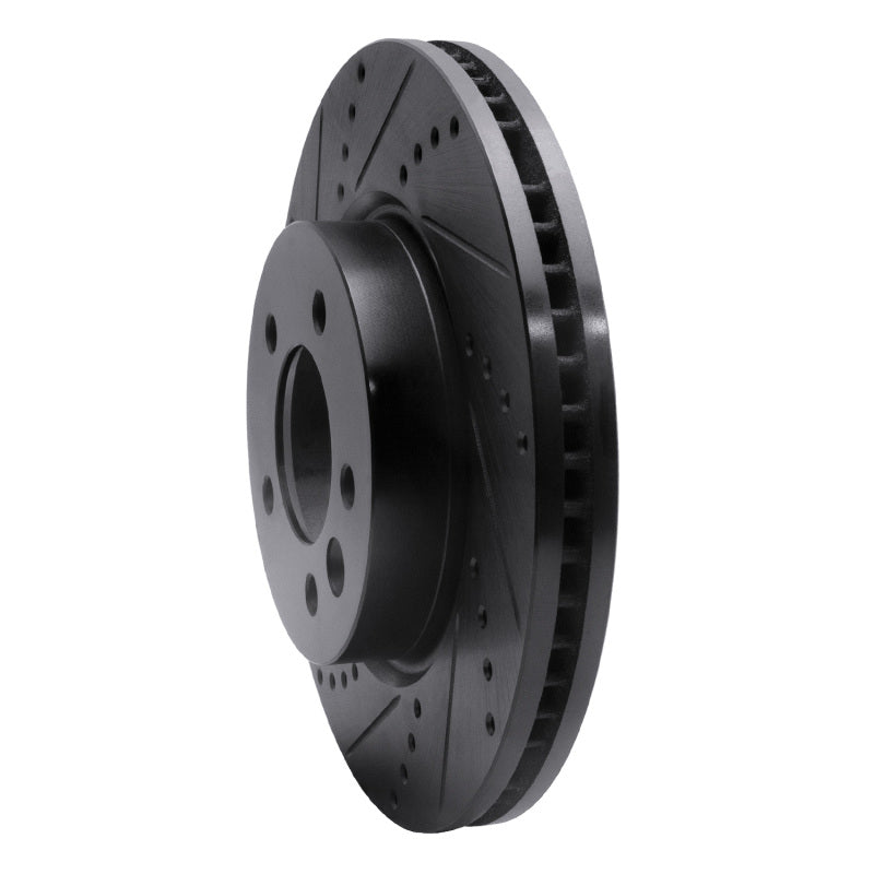 R1 Concepts R1 05-07 Land Rover LR3 Front Left Drilled & Slotted Black Brake Rotor