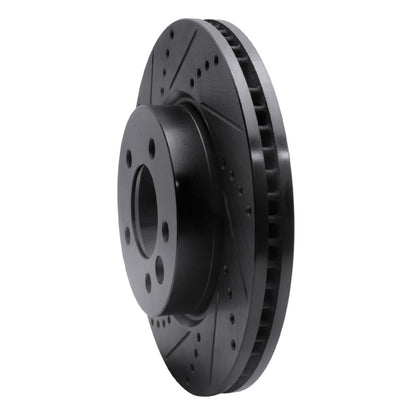 R1 Concepts R1 05-07 Land Rover LR3 Front Left Drilled & Slotted Black Brake Rotor