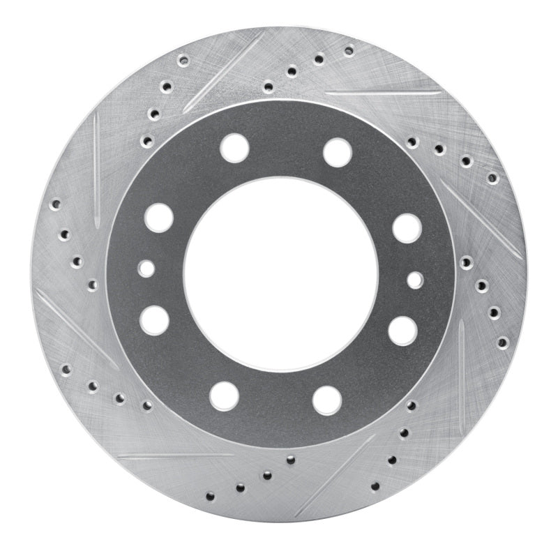 R1 Concepts R1 05-07 Ford F-350 Super Duty 2WD Front Left Drilled & Slotted Silver Brake Rotor