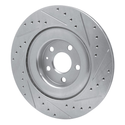 R1 Concepts R1 16-26 Polestar Polestar 2 Rear Left Drilled & Slotted Silver Brake Rotor