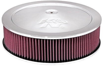 K&N Engineering K&N 14in Red Custom Air Cleaner Assembly - 5.125in ID x 14in OD x 3.75in H x 1.25in Drop Base