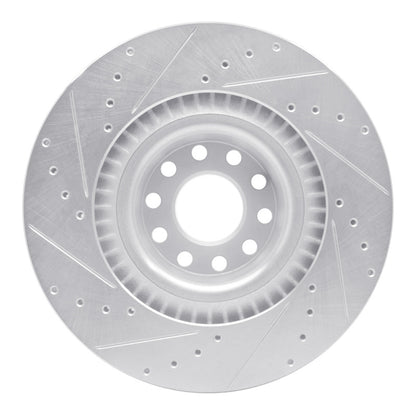 R1 Concepts R1 01-03 Audi S8 Front Right Drilled & Slotted Silver Brake Rotor