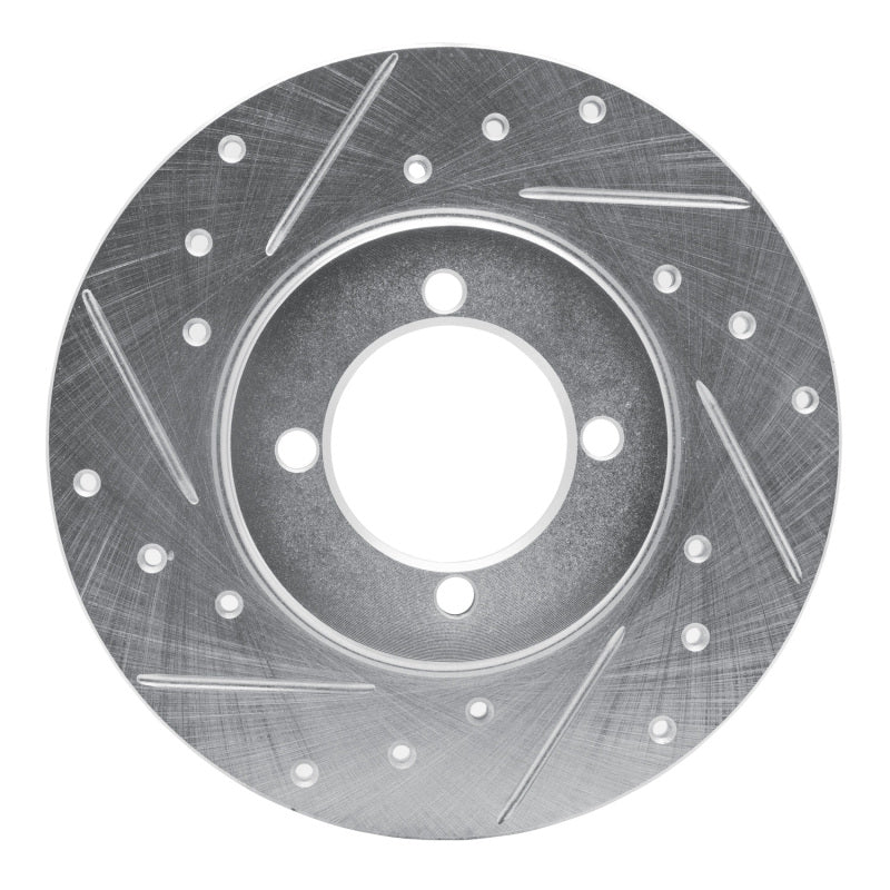 R1 Concepts R1 74-87 Dodge COLT Front Left Drilled & Slotted Silver Brake Rotor