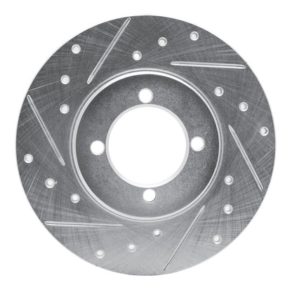 R1 Concepts R1 74-87 Dodge COLT Front Left Drilled & Slotted Silver Brake Rotor