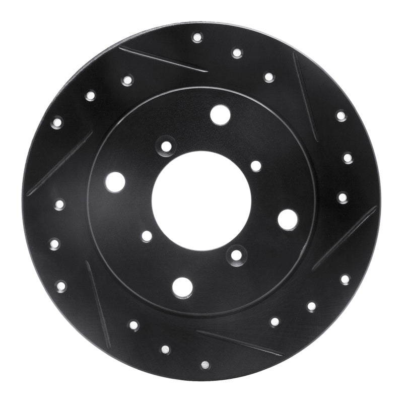 R1 Concepts R1 89-94 Suzuki Swift Rear Right Drilled & Slotted Black Brake Rotor