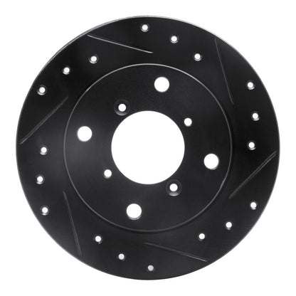 R1 Concepts R1 89-94 Suzuki Swift Rear Right Drilled & Slotted Black Brake Rotor