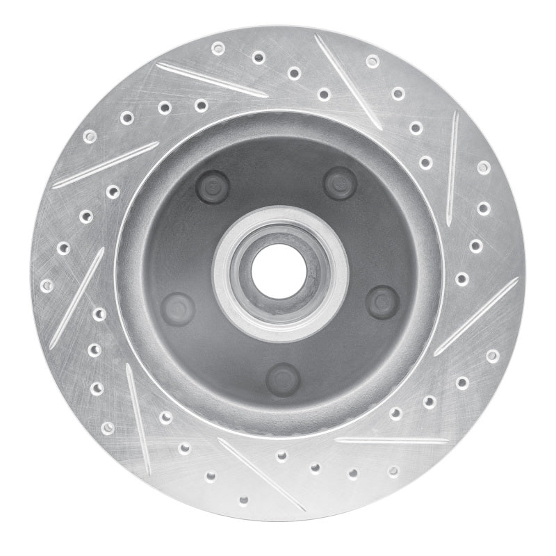 R1 Concepts R1 85-97 Dodge B200 / B200 Van / B250 Front Left Drilled & Slotted Silver Brake Rotor